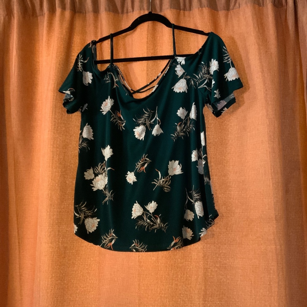 Blouse from Stitch Fix, size L, green with white flowers